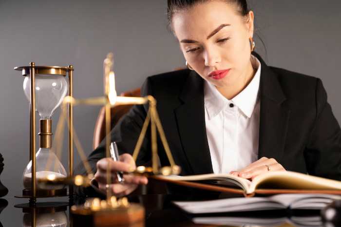 A lawyer looking at a case