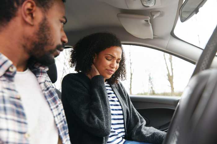 An injured passenger on a vehicle accident
