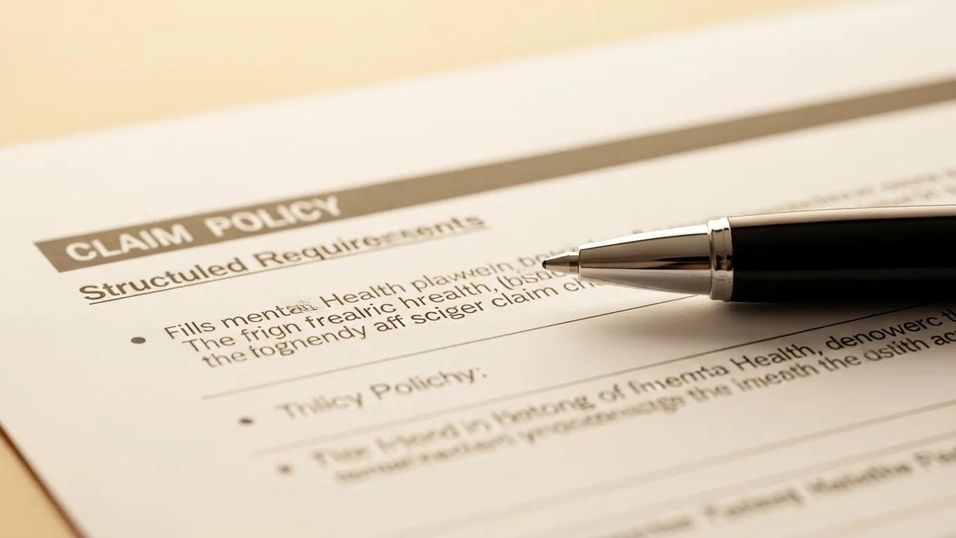 Legal document highlighting criteria for mental health claims in Ontario